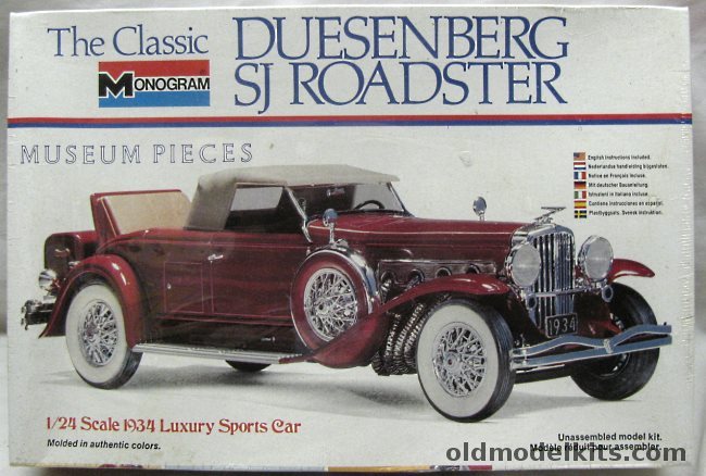 Monogram 1/24 1932 Duesenberg SJ Convertible Rollston Body, 2302 plastic model kit